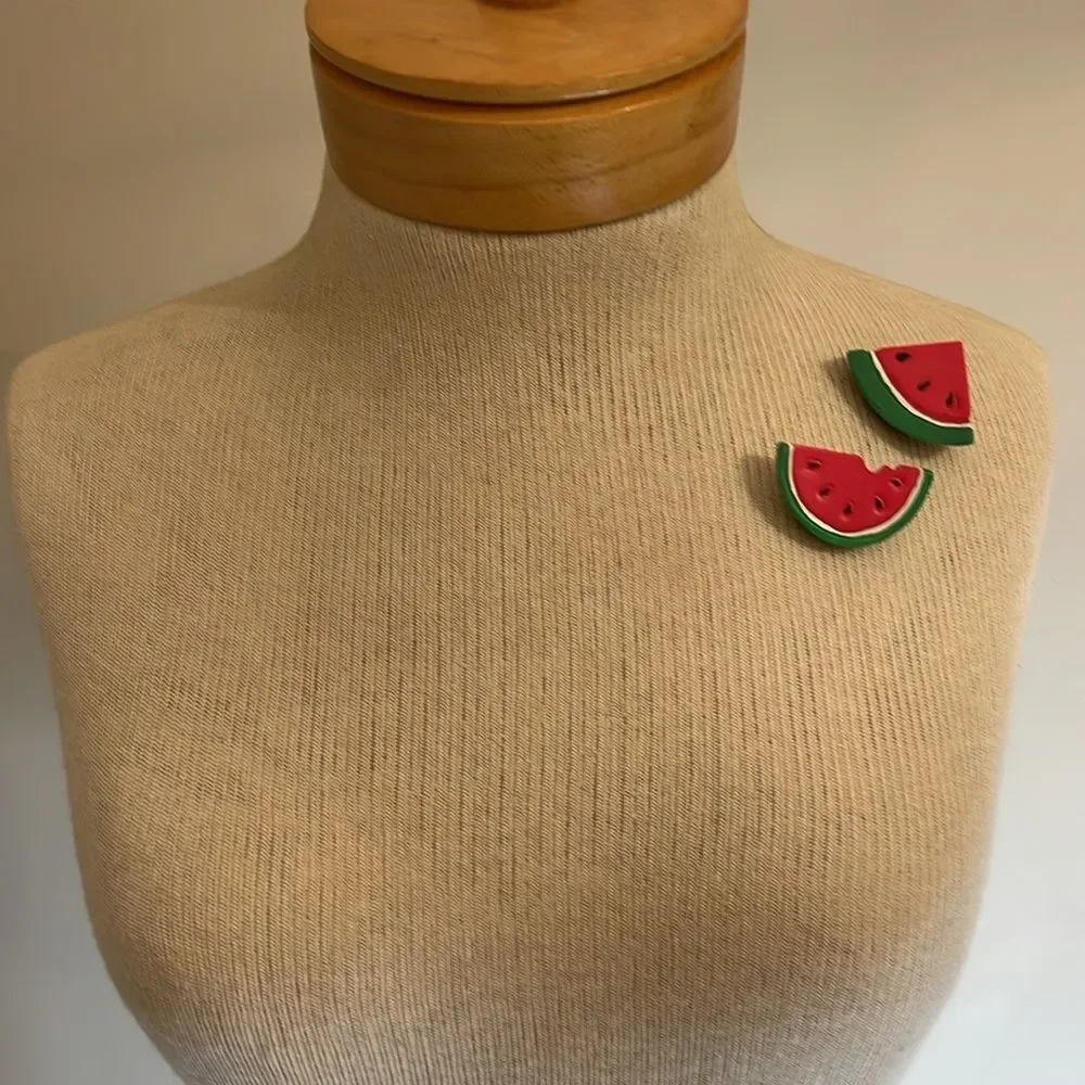 Vintage 1980’s Resign Watermelon Fruit Pins